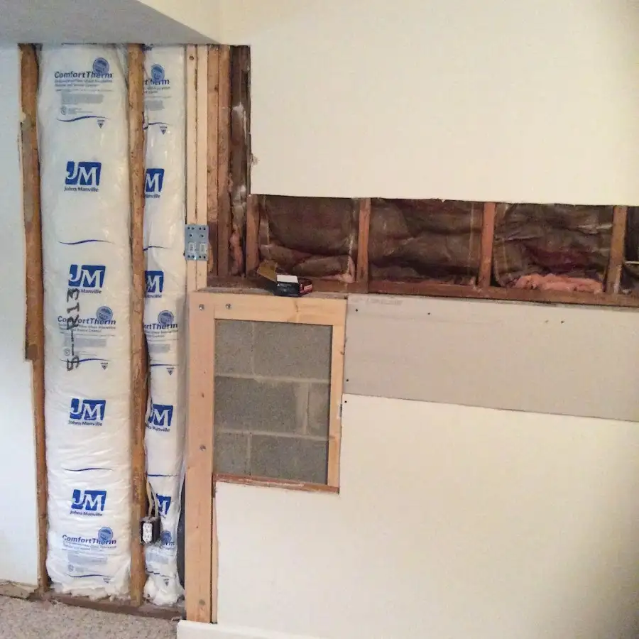 Wall insulation replacement during Basement Flood Cleanup in Milledgeville